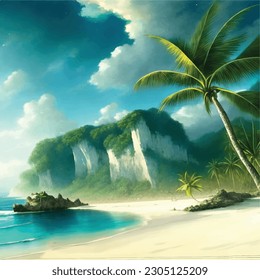 vacation view of summer clean beach island wallpaper