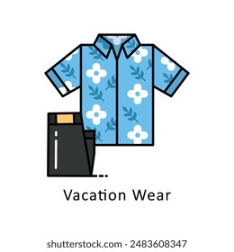 Vacation Wear vector  Filled outline Design illustration. Symbol on White background EPS 10 File