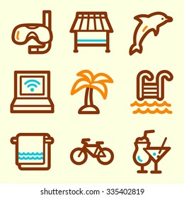 Iconos web de vacaciones