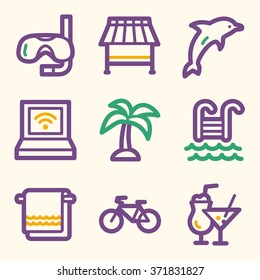 Iconos web de vacaciones