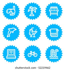 Web-Icons für Ferien, Blue-Aufkleber-Serie