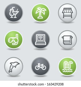 Vacation web icons, circle buttons