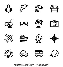 Vacation web icons set