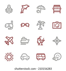 Vacation web icons set