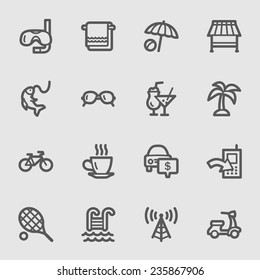 Vacation web icons set