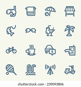 Vacation web icons set