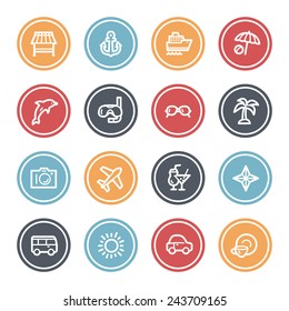 Vacation web icons set