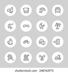 Vacation web icons set