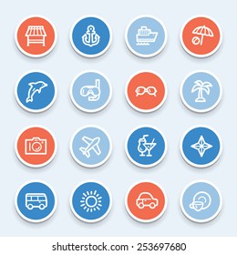 Vacation web icons set