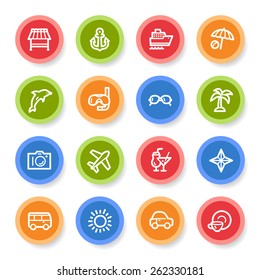 Vacation web icons set