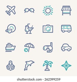 Conjunto de iconos web de vacaciones