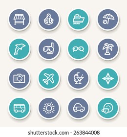 Vacation web icons set