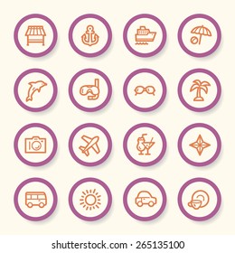 Vacation web icons set