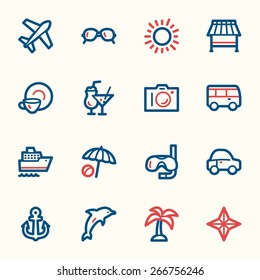 Vacation web icons set