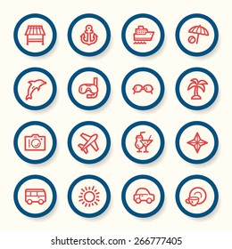 Conjunto de iconos web de vacaciones