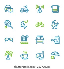 Conjunto de iconos web de vacaciones