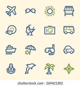 Vacation web icons set