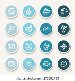 Vacation web icons set