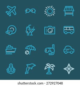 Vacation web icons set