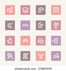 Vacation web icons set