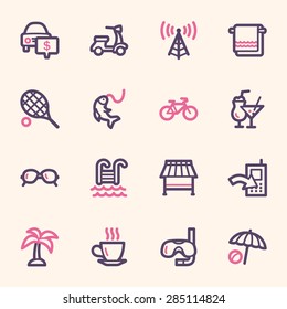Conjunto de iconos web de vacaciones