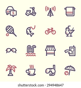 Conjunto de iconos web de vacaciones