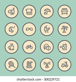 Vacation web icons set