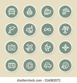 Vacation web icons set