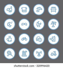 Vacation web icons set