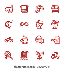 Vacation web icons set