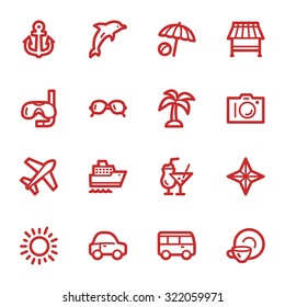 Vacation web icons set
