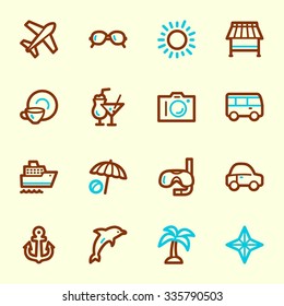 Vacation web icons set