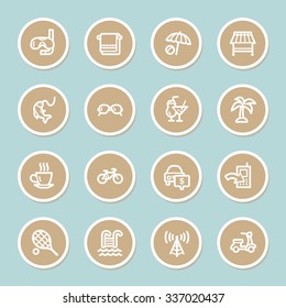Vacation web icons set
