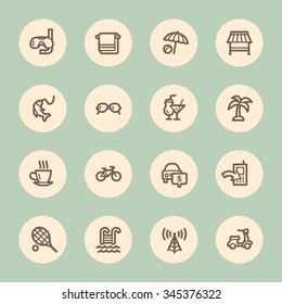 Vacation web icons set