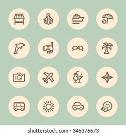 Vacation web icons set