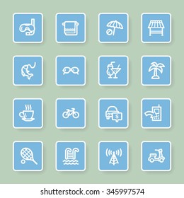 Vacation web icons set