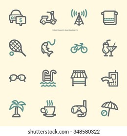 Conjunto de iconos web de vacaciones