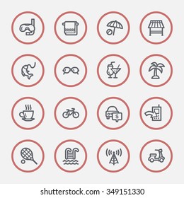 Conjunto de iconos web de vacaciones