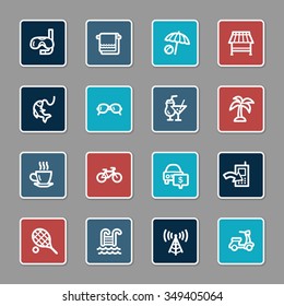 Vacation web icons set