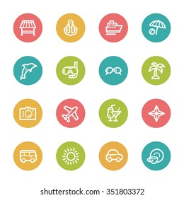 Conjunto de iconos web de vacaciones