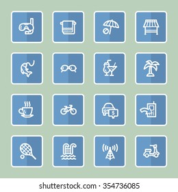 Vacation web icons set