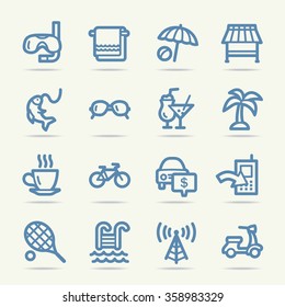 Conjunto de iconos web de vacaciones