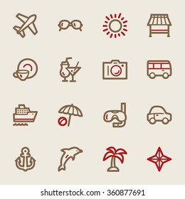 Vacation web icons set