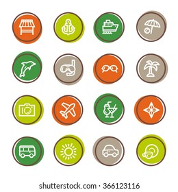 Vacation web icons set