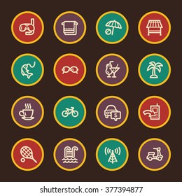 Vacation web icons set