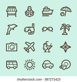 Vacation web icons set