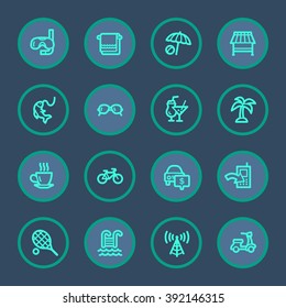 Vacation web icons set