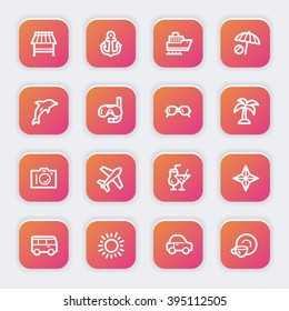 Vacation web icons set