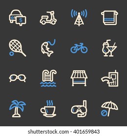 Vacation web icons set