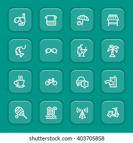 Vacation web icons set